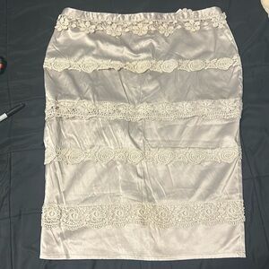 Gorgeous satin and lace skirt